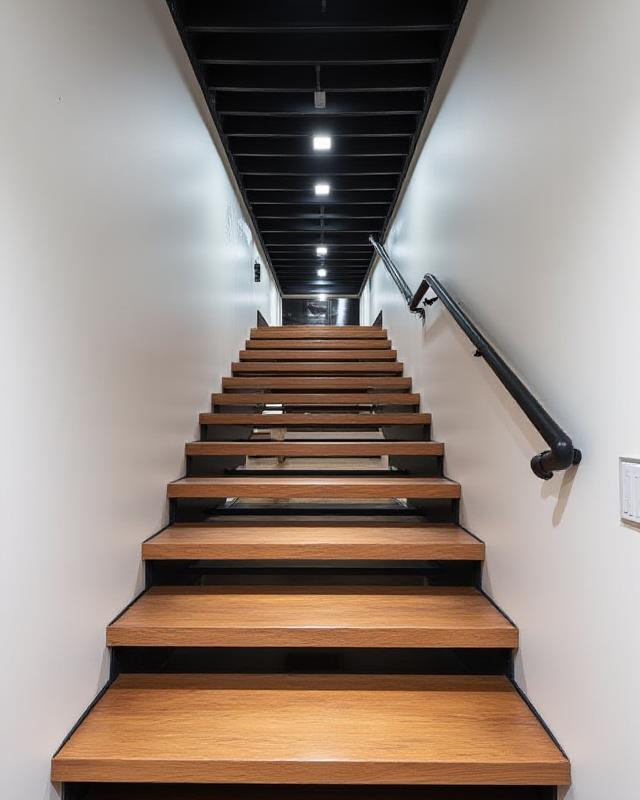 Dramatic minimalist floating staircase design